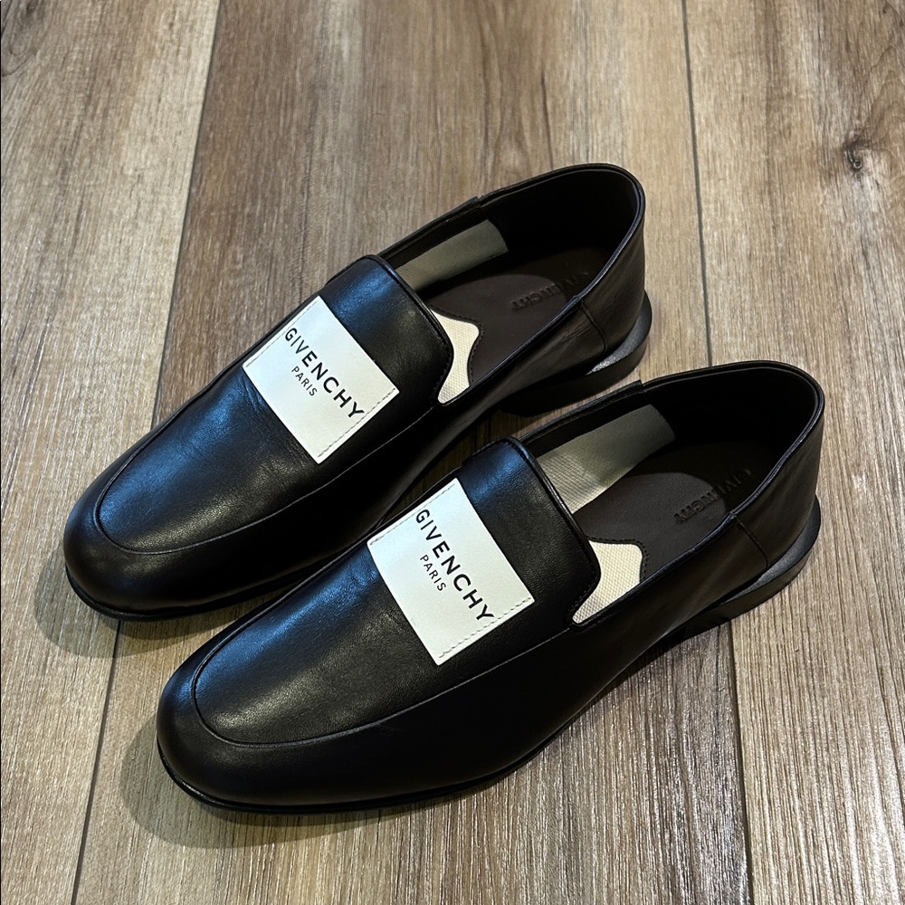 Givenchy label Leather Slip-On Loafers chocolate brown 37.5 7.5 new